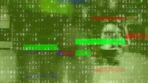 Commuters and binary coding Stock Footage 119395260