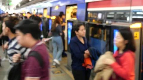 Commuters and city train Stock-Footage 133165668