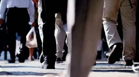 Commuters on Busy City Streets Stock Footage 11955773