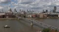 Commuters Commuting Establishing Shot Panoramic View London Skyline Rush Hour HD Footage