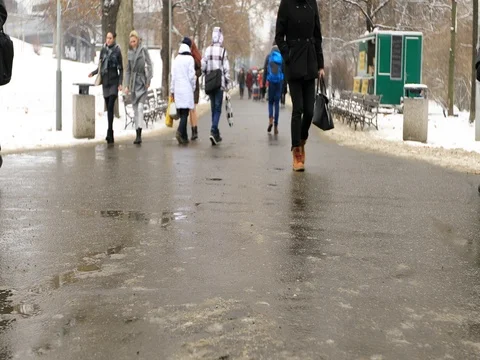 Commuters Crowd Of People Walking in Prague Video stock 74194099