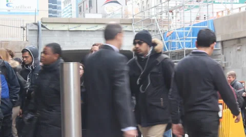 Commuters During Rush Hour Stock Footage 35541290