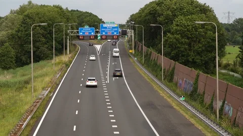 Commuters on Dutch Highway Stock Footage 112360627