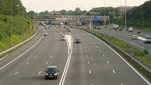 Commuters on Dutch Highway Stock Footage 112360931