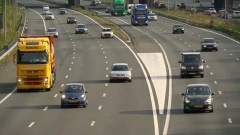 Commuters on Dutch Highway Видео 112360960
