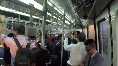 Commuters Inside KLIA Train, 1st Person POV 스톡 동영상 50763485