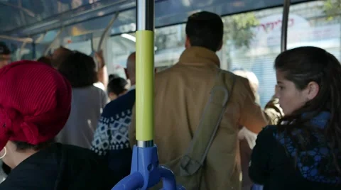 Commuters on Jerusalem's Light Rail 動画素材 57098860