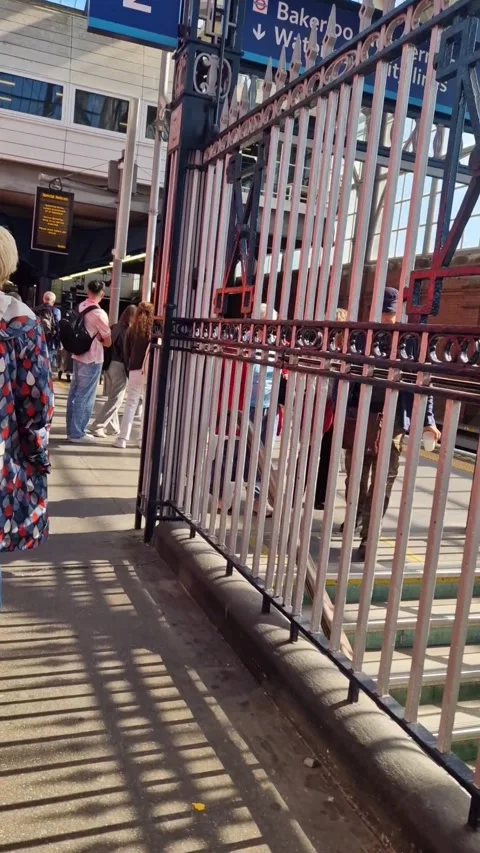 Commuters Leaving Train Platform at Waterloo Station, London – 05 Sept 2025 Stock Footage 317960981