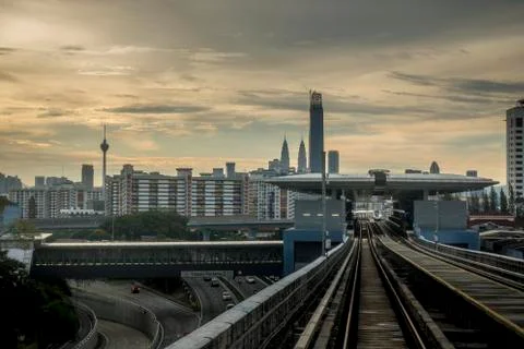 Commuters on Mass Rapid Transit (MRT) train. Stock Photos