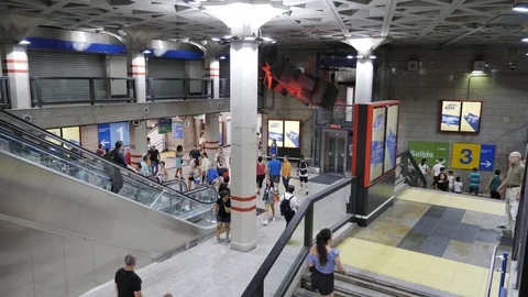 Commuters in metro station Stock Footage 126912127