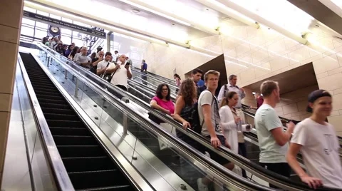 Commuters on Penn Station Escalators Stock Footage 68982915