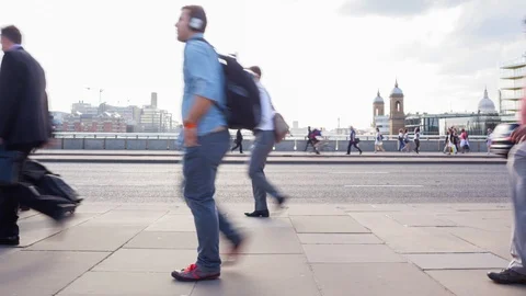 Commuters at rush hour Video stock 104264205