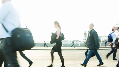 Commuters at rush hour Video stock 104264656