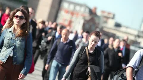 Commuters Sharp people angle Stock Footage 21017602
