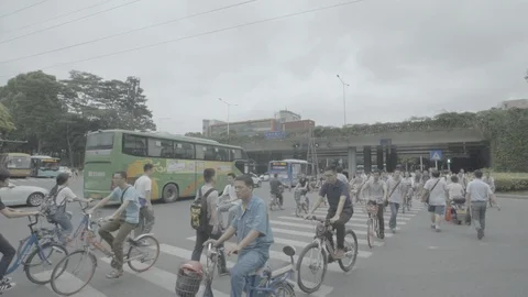 Commuters in Shenzhen, China Stock Footage 98620290