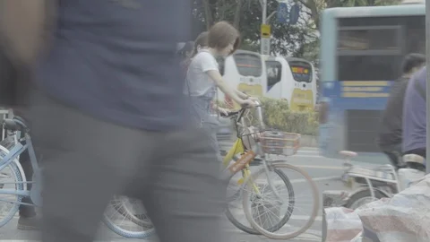 Commuters in Shenzhen, China Stock Footage 98620348