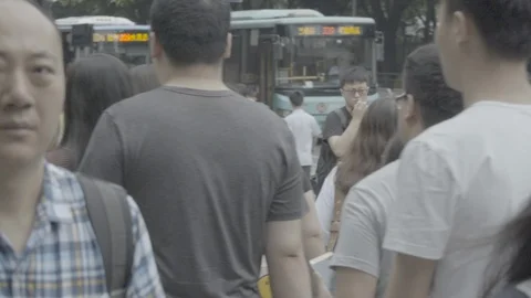 Commuters in Shenzhen, China Stock Footage 98620595