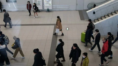 Commuters At Shibuya Train Station Video stock 103066396