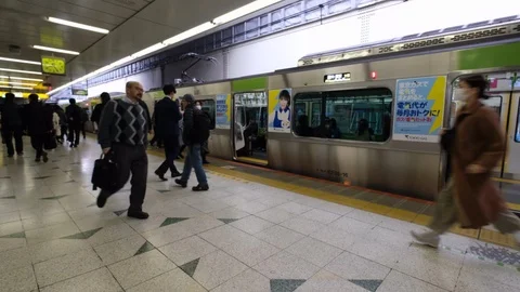 Commuters At Shibuya Train Station Stock Footage 104729618