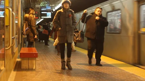 Commuters On The Subway Stock Footage 35582151