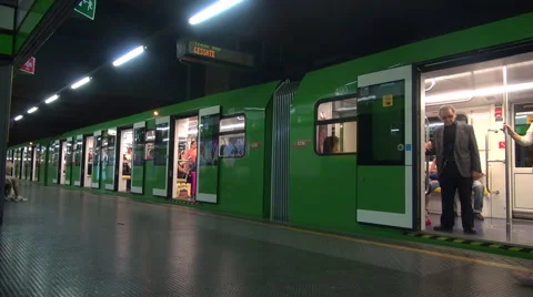 Commuters in subway station in Milan Stock Footage 67716356