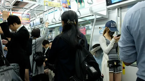 Commuters In Subway Train Stock Footage 109604557