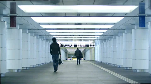 Commuters in underground station Stock Footage 35967619