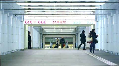 Commuters in underground station Stock Footage 35967731