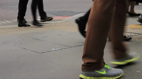 Commuters Walking Close Up - 50FPS Stock Footage 38460737