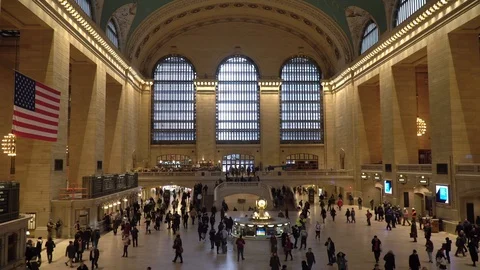Commuters walking in Grand Central Station, Real time, 4K Stock Footage 120700609