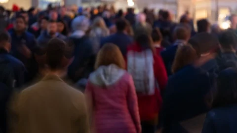 Commuters walking home in the rain Stock Footage 118237157