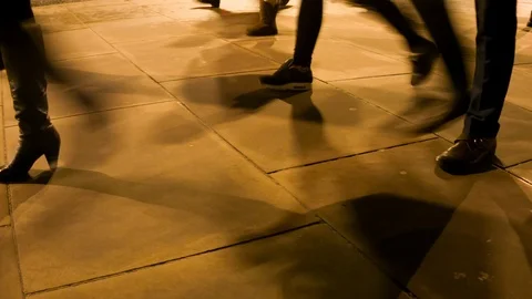 Commuters walking at night Video stock 104263029