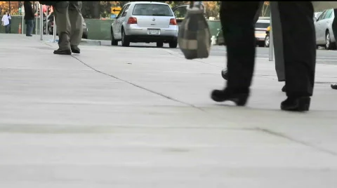 Commuters walking to a station 2 Stock-Footage 554960
