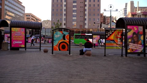 Commuters walking through the Gandhi Square Precinct Stock Footage 289748189