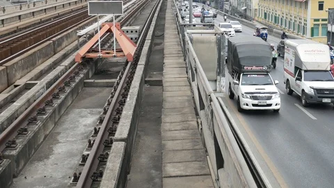 Commuting in Bangkok city Stock Footage 104420080