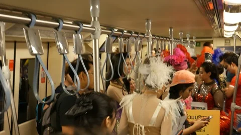 Commuting Bangkok Subway Stock Footage 104231820