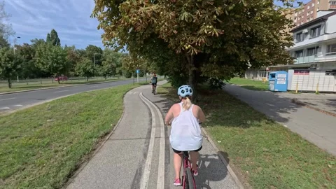 Commuting on a bike in Warsaw. Stock Footage 300503501