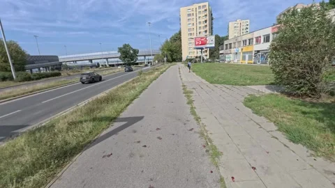 Commuting on a bike in Warsaw. Stock Footage 300503548