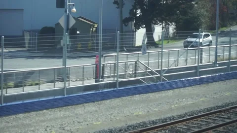 Commuting on Caltrain during day Stock Footage 236536042