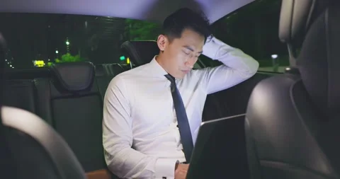 Commuting man feel tired Video stock 140952852