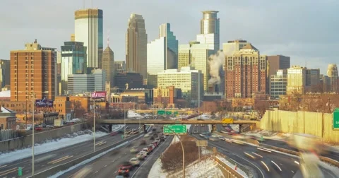 Commuting into Minneapolis Stock Footage 61270706