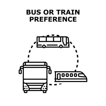 Commuting options comparison choosing public transport preference concept Stock Illustration