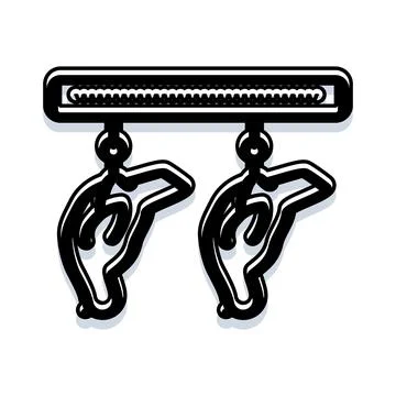 Commuting overhead grab handles providing public transport safety Illustration
