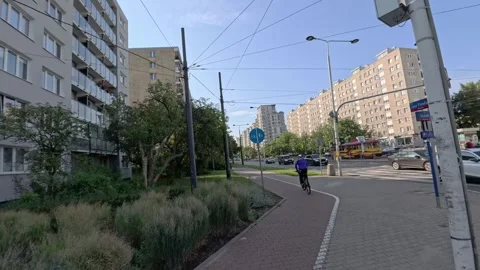 Commuting to work in Warsaw Stock Footage 296754273