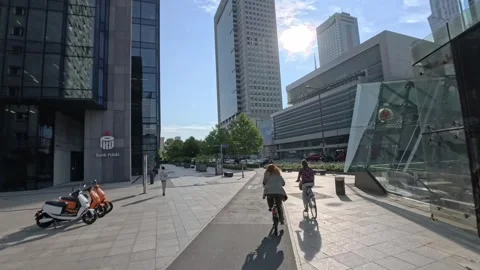 Commuting to work in Warsaw Stock Footage 296804484