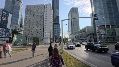 Commuting to work in Warsaw Stock Footage 296804505