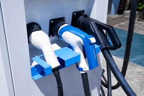 Comnied charging system for EV electric vehicle Stock Photos
