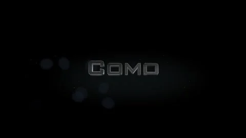Como 3D title word made with metal animation text on transparent black Video stock 255615422