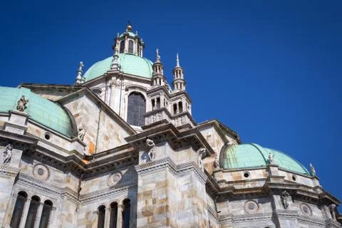 Como Cathedral on Lake Como Stock Photos