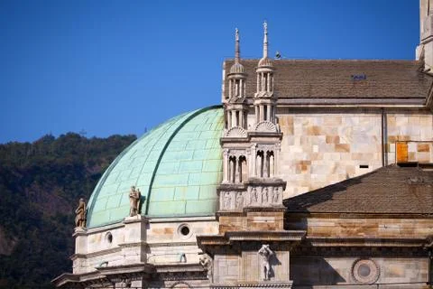 Como Cathedral on Lake Como Stock Photos